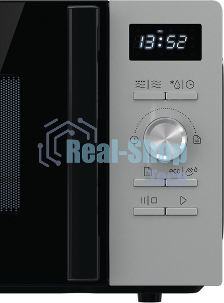 Микроволновая печь Gorenje MO20A4XH нержавеющая сталь/черный, 20 л, 800 Вт, переключатели - кнопки/поворотный механизм