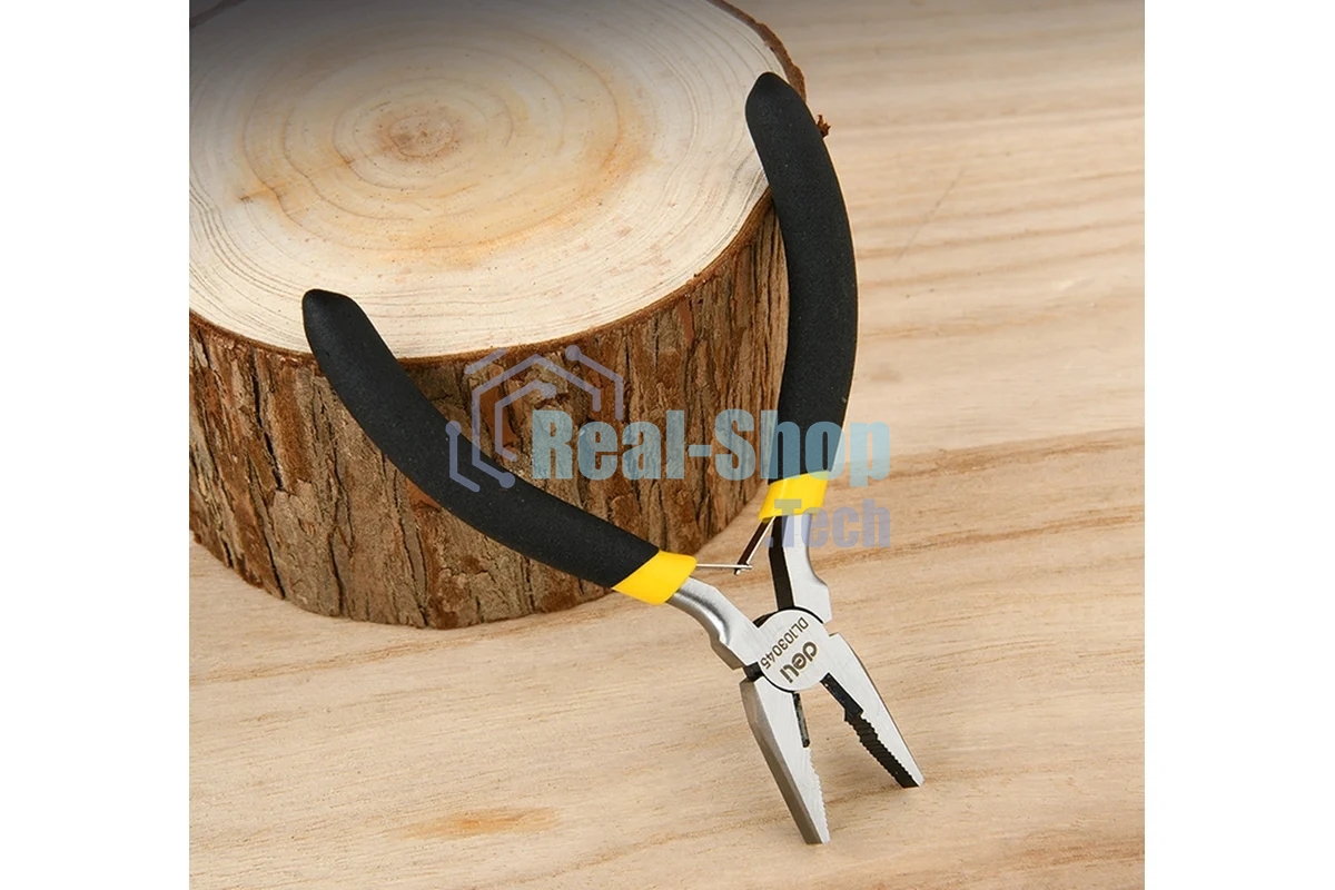 Мини-плоскогубцы Deli DL103045 115 мм, прорезиненная рукоять