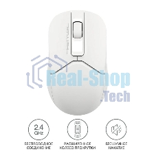 Мышь беспроводная A4Tech Fstyler FG12S белый, 1200 dpi, радиоканал, USB, кнопки - 3