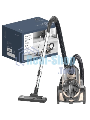 Пылесос Eurostek EVC-3002 черный/бежевый, 400/2200 Вт, уборка сухая, пылесборник контейнер 2.5 л