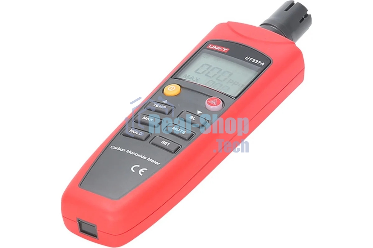 Детектор СО газа UT337A, 0~1000ppm, аудио и визуальное оповещение