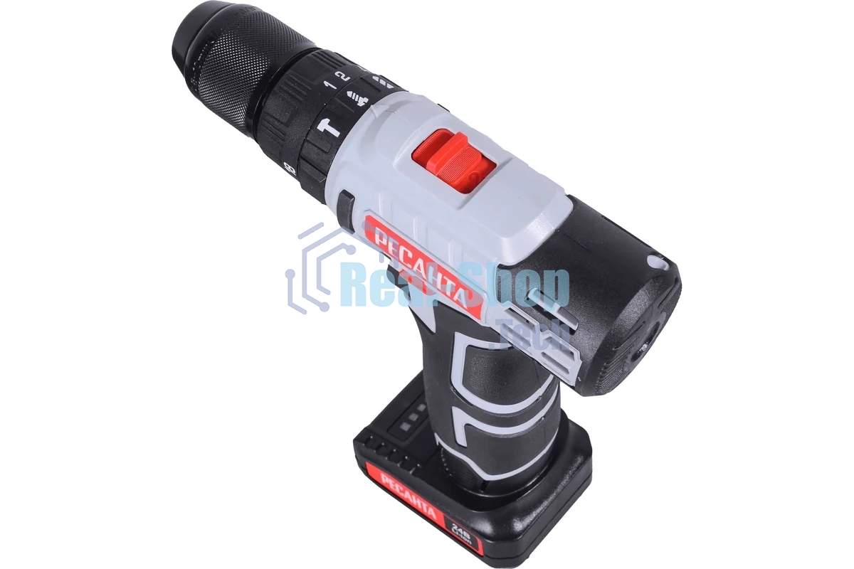 Дрель-шуруповерт аккумуляторная Ресанта ДА-24-2ЛК-У 75/14/8, Аккумуляторная, 24В, 2 АКБ, Ударная, Кейс