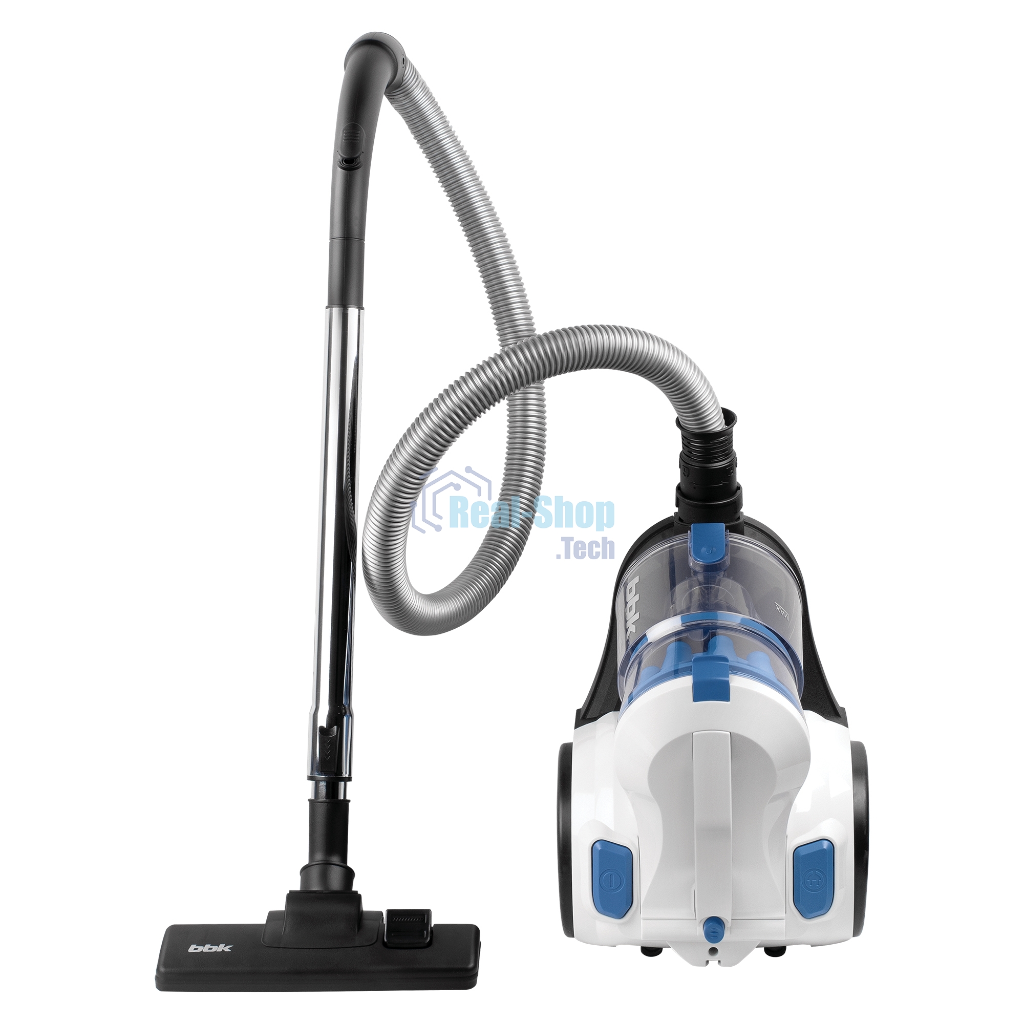 Пылесос BBK BV1501 белый/синий, 300/1600 Вт, уборка сухая, пылесборник контейнер, 2 л