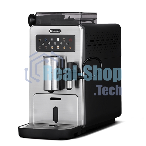 Кофемашина автоматическая BQ CM9003 серебристый/черный, исп. кофе - зерновой, 2 л, 1450 Вт, 15 бар