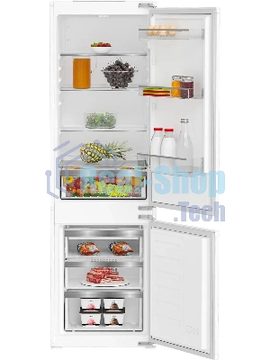 Встраиваемый холодильник Hotpoint HBH 18 белый двухкамерный 193/69л морозилка снизу