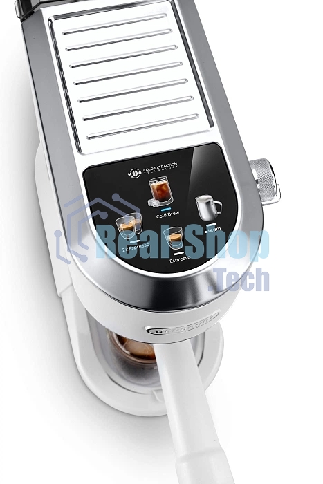 Кофеварка рожковая Delonghi EC890.WI белый, молотый, 1,1 л, 1450 Вт, 15 бар