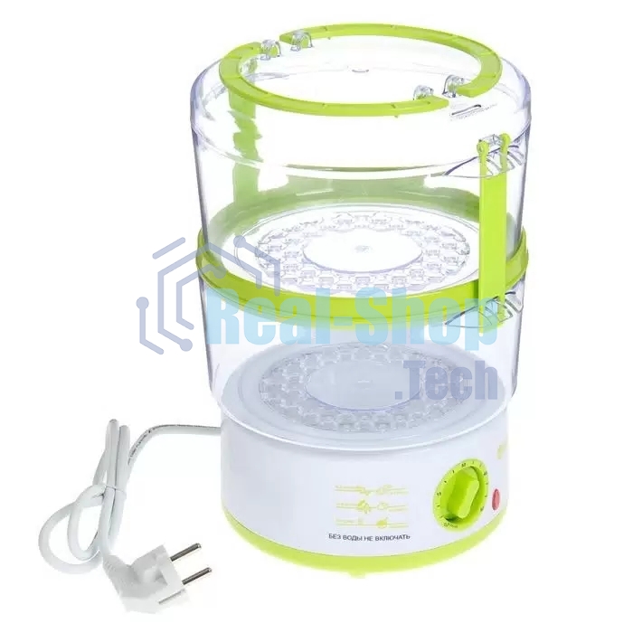 Пароварка электрическая Sakura SA-7213GR 2ч (5,0л) 500Вт бел/зел