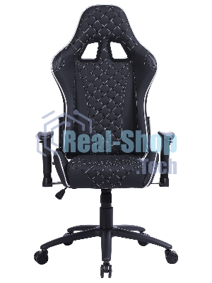 Кресло Cactus CS-CHR-030BLS черный, экокожа, подголовник