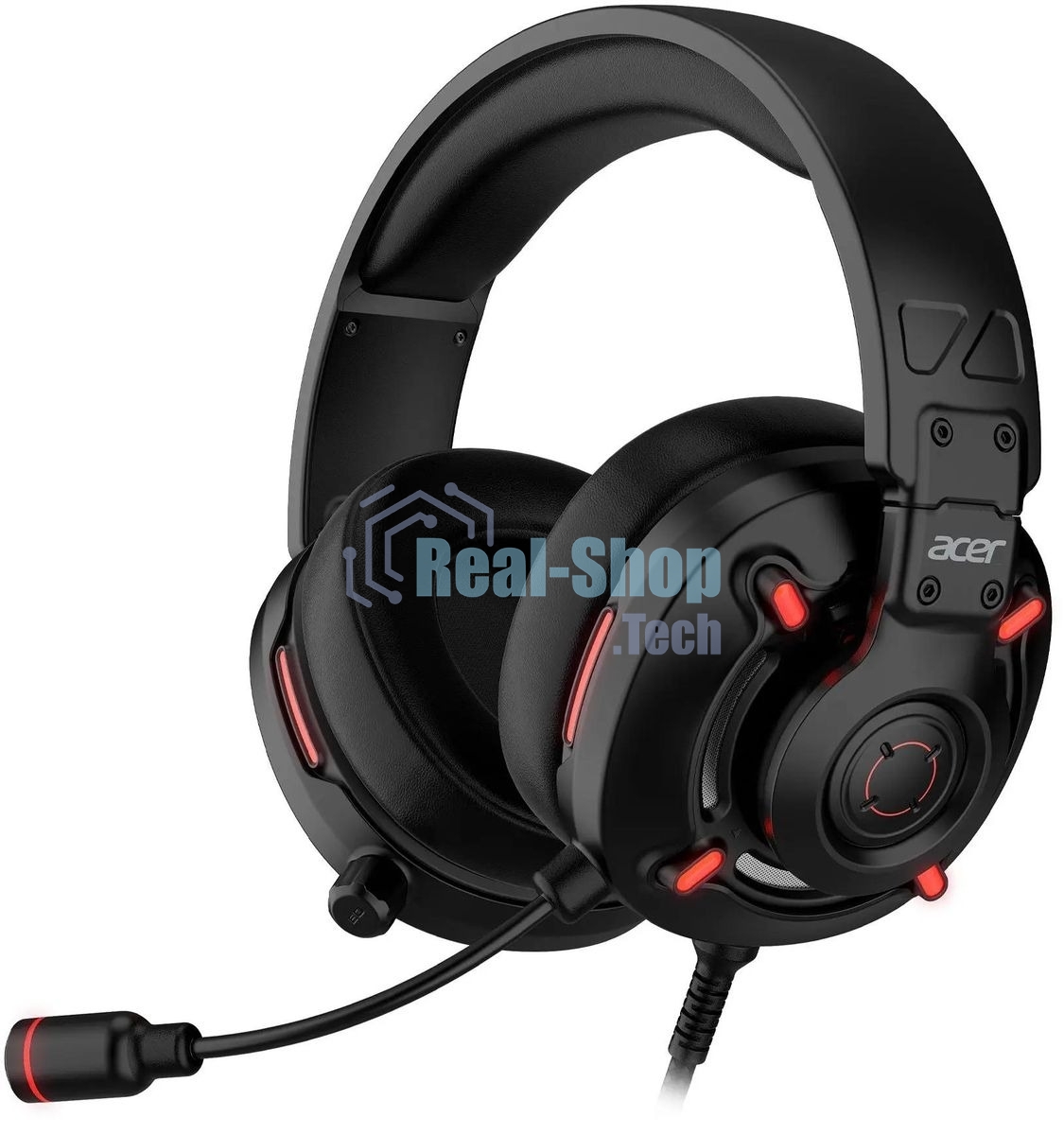 Гарнитура проводная с микрофоном мониторные оголовье Acer Nitro OHW306 черный ZL.HDSEE.00E