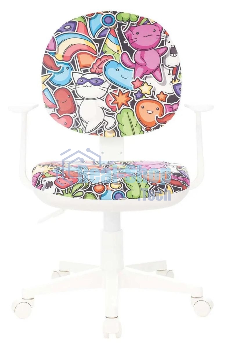 Кресло детское Бюрократ CH-W356AXSN мультиколор маскарад, крестовина пластик, пластик белый