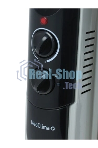 Обогреватель масляный Neoclima NC 9311, белый/черный, 2500 Вт, 25 м2, термостат