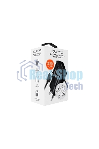 Сетевое зарядное устройство Qumo Energy (Charger 0025) 2.1A, встроенный кабель TYPE-C, черный