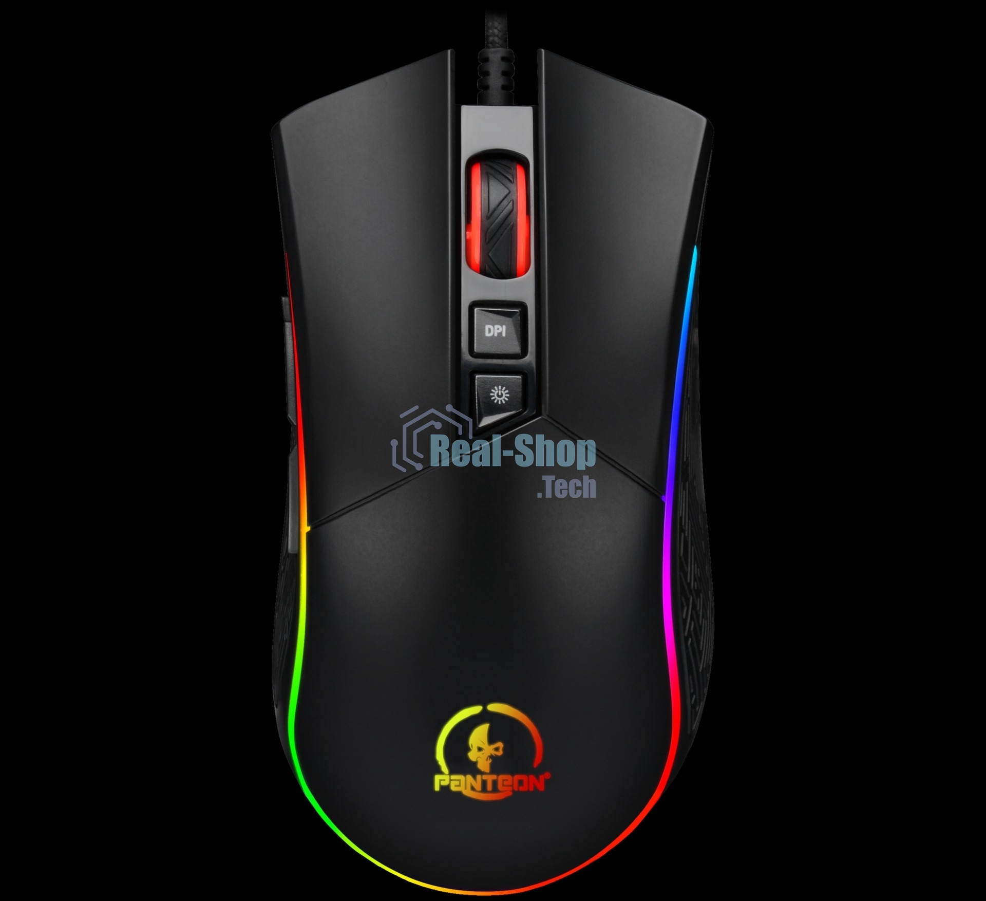 Мышь проводная Jet.A Panteon PS80 черный, 5000 dpi, USB, кнопки - 9