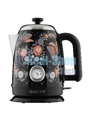 Чайник электрический GARLYN Flower Grace K-400 черный