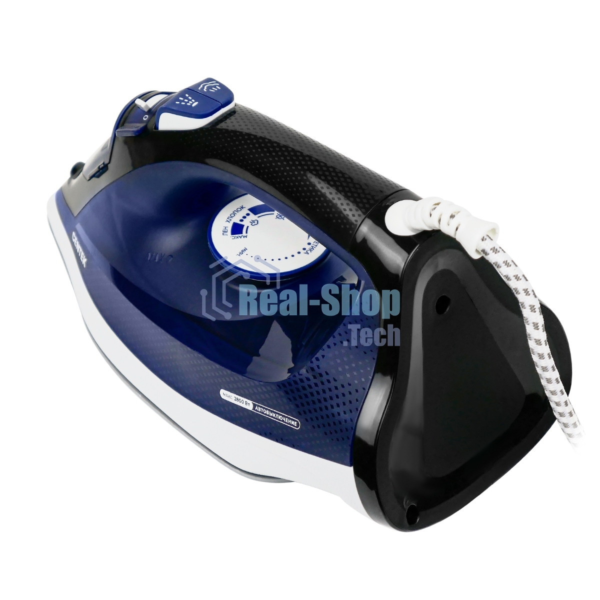 Утюг Centek CT-2308 синий, 2800 Вт, 60 г/мин, 190 г/мин, 300 мл