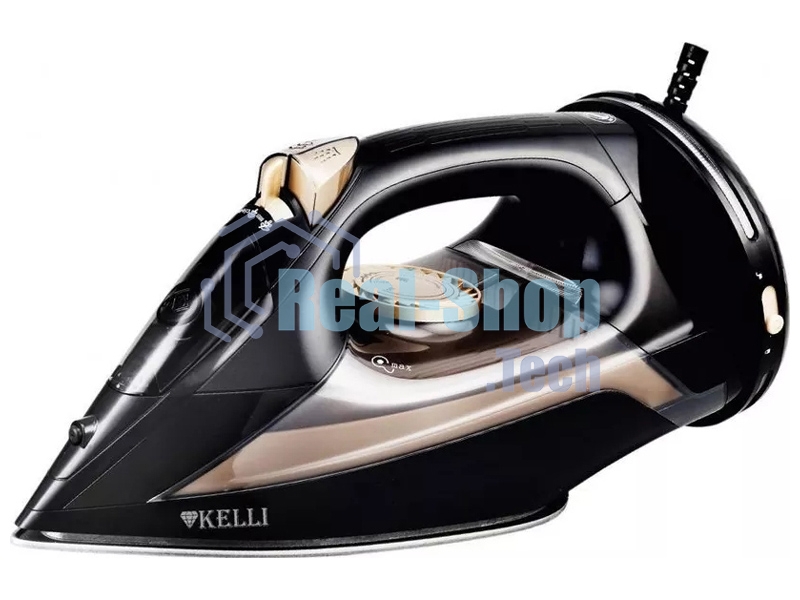 Утюг Kelli KL-1655Ч черный/бежевый, 2600 Вт, 30 г/мин, 420 мл