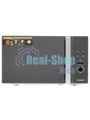 Микроволновая печь Hyundai HYM-D3002 серебристый, 20 л, 700 Вт, переключатели - поворотный механизм/кнопки