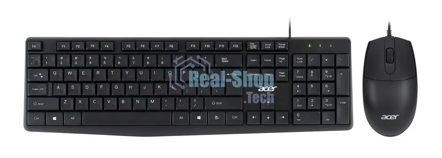 Комплект клавиатура + мышь Acer OMW141 клав:черный мышь:черный USB