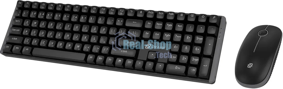Комплект клавиатура+мышь Оклик S315W беспроводной USB 1600 DPI черный (1978741)