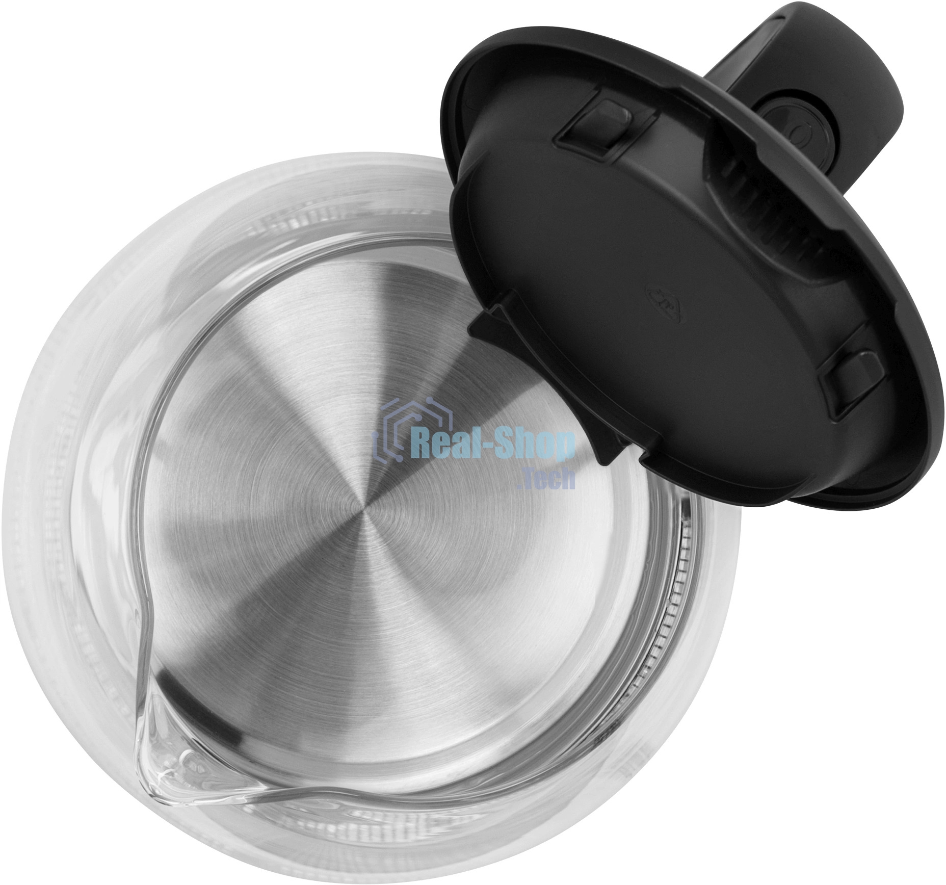 Чайник электрический Vitek VT-7074 1.7л. 2200Вт прозрачный/черный корпус: стекло/пластик