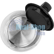Чайник электрический Vitek VT-7074 1.7 л, 2200 Вт, прозрачный/черный корпус: стекло/пластик