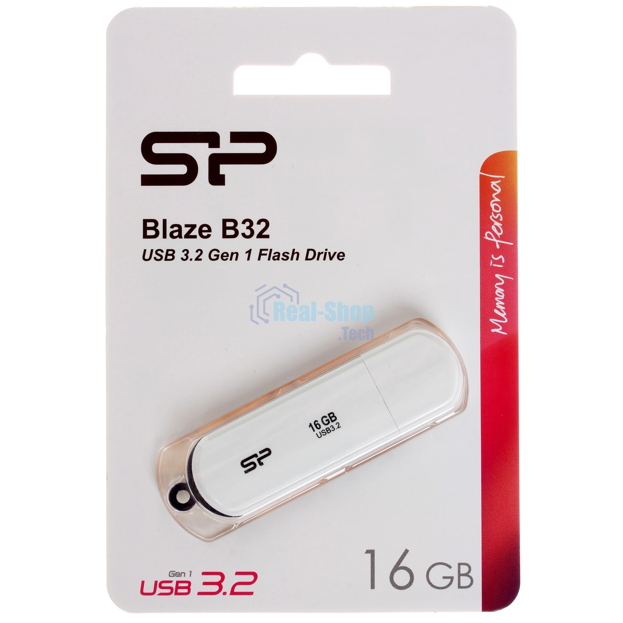 Флешка USB Silicon Power Blaze B32 16Gb USB 3.2 SP016GbUF3B32V1W белый