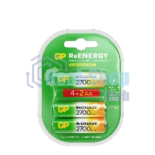 Аккумулятор GP 270AAHC4/2RGY-2CRCB6 AA NiMH 2700mAh (6шт) блистер