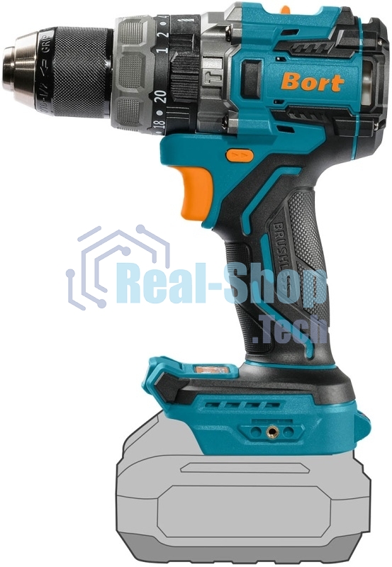 Дрель-шуруповерт Bort BAB-21X, Аккумуляторная, 18В, Без АКБ и ЗУ, Ударная