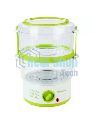 Пароварка электрическая Sakura SA-7213GR 2ч (5,0л) 500Вт бел/зел