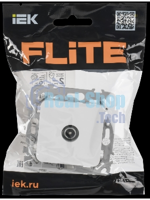 Розетка TV экранированная проходная тип M РТВм-1-1-2-ФлБ белый FLITE