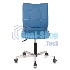 Кресло Бюрократ CH-330M/OR-03 синий, экокожа, 120 кг, механизм качания, без подлокотников
