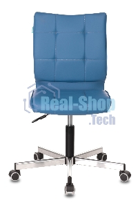 Кресло компьютерное Бюрократ CH-330M/OR-03 без подлокотников, синий, искусственная кожа, крестовина металл