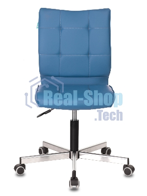 Кресло Бюрократ CH-330M/OR-03 синий, экокожа, 120 кг, механизм качания, без подлокотников