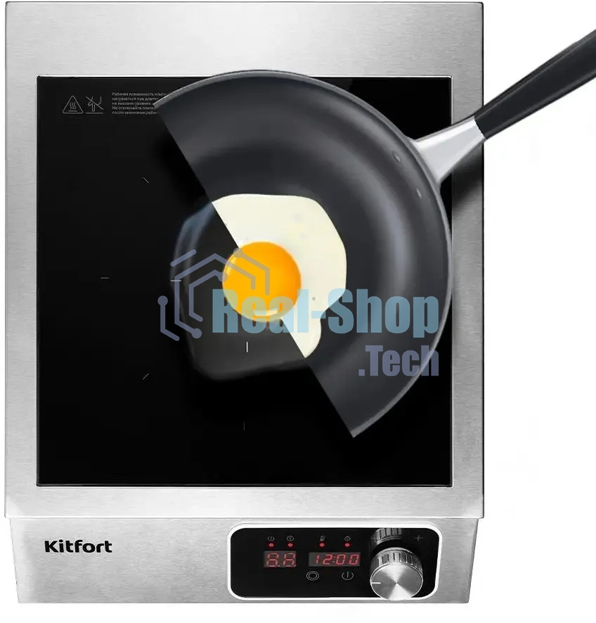 Плита настольная индукционная Kitfort КТ-143 серебристый/черный стеклокерамика (настольная)