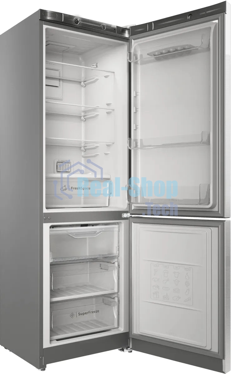 Холодильник Indesit ITS 4180 XB нержавеющая сталь двухкамерный 220/78 л морозилка снизу, No Frost