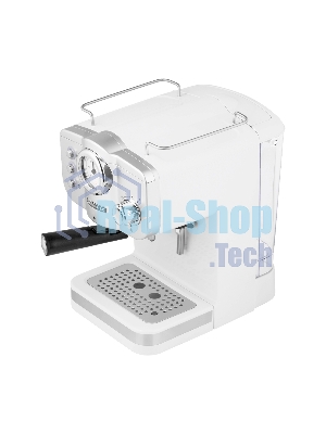 Кофеварка рожковая Maunfeld MF-735WH PRO белый, исп. кофе - молотый, 1.25 л, 1100 Вт, 15 бар