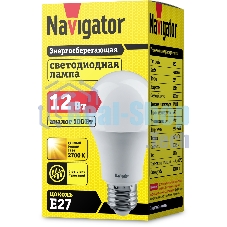 Лампа светодиодная Navigator NLL-A60-12-230-2.7K-E27 (Standard) 12 Вт грушевидная 2700К тепл. белый E27 900лм 176-264В