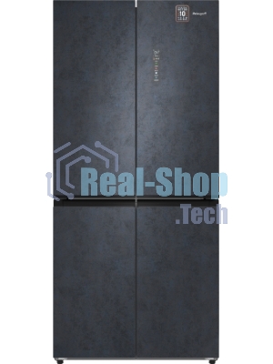 Холодильник Weissgauff WCD 450 Rock Glass NoFrost Inverter графит темный трехкамерный 287/163л морозилка снизу, No Frost, Side by Side