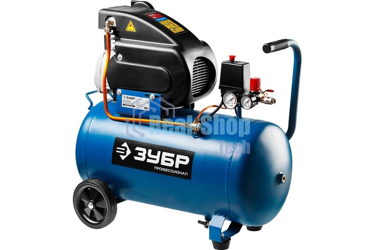Компрессор поршневой Зубр ЗКПМ-240-50-1.5 воздушный масл. прямой привод 240л/мин 50л 8атм 1500Вт