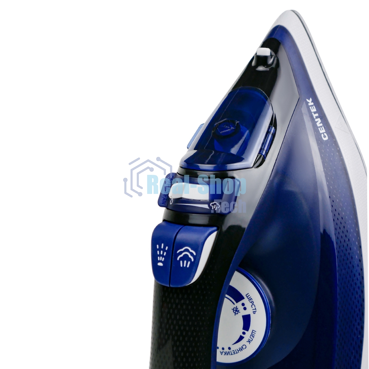 Утюг Centek CT-2308 синий, 2800 Вт, 60 г/мин, 190 г/мин, 300 мл