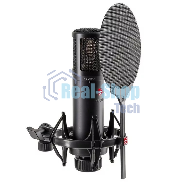 Микрофон конденсаторный sE Electronics SE 2300 20 Гц - 20 кГц, кардиоида, восьмерка, всенаправленная, комплектация: металлический поп-фильтр, держатель типа паук, резьбовой переходник на микрофонную стойку