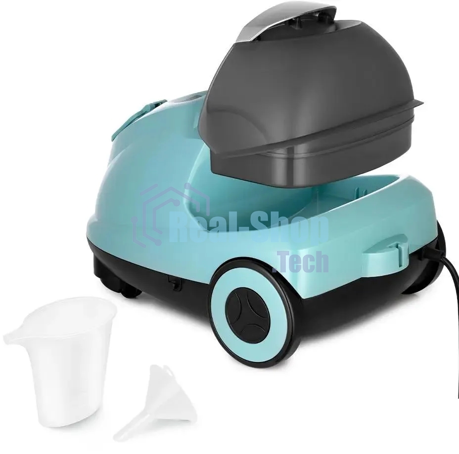 Пароочиститель напольный Kitfort КТ-9187 2000Вт черный/бирюзовый