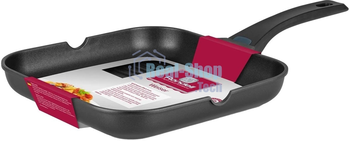 Сковорода-гриль Rondell Weiser RDA-1554, 28 см, без крышки, черный