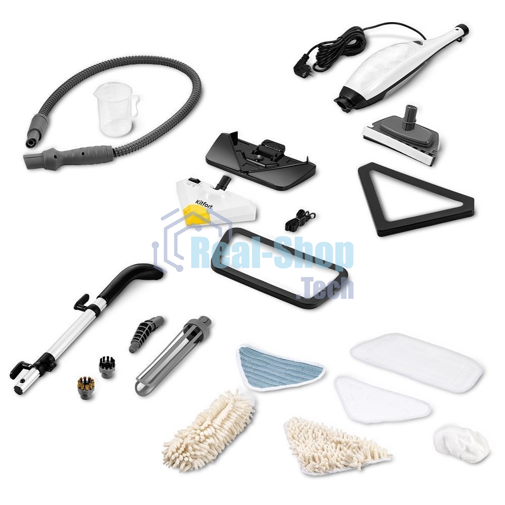 Швабра паровая Kitfort КТ-1088 белый/черный