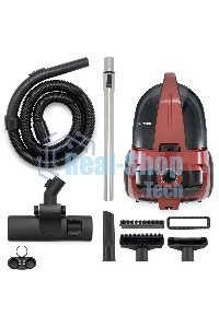 Пылесос Hyundai HYV-C2645 красный/черный, 380/2200 Вт, уборка сухая, пылесборник контейнер 4 л