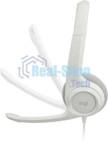 Гарнитура проводная с микрофоном Logitech H390 белый 1.9м накладные USB оголовье (981-001288)