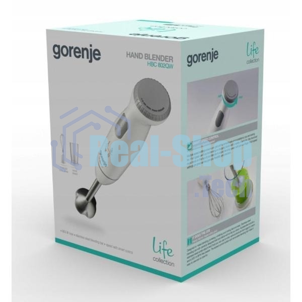 Блендер погружной Gorenje HBC802QW белый, 800 Вт, 5 скоростей