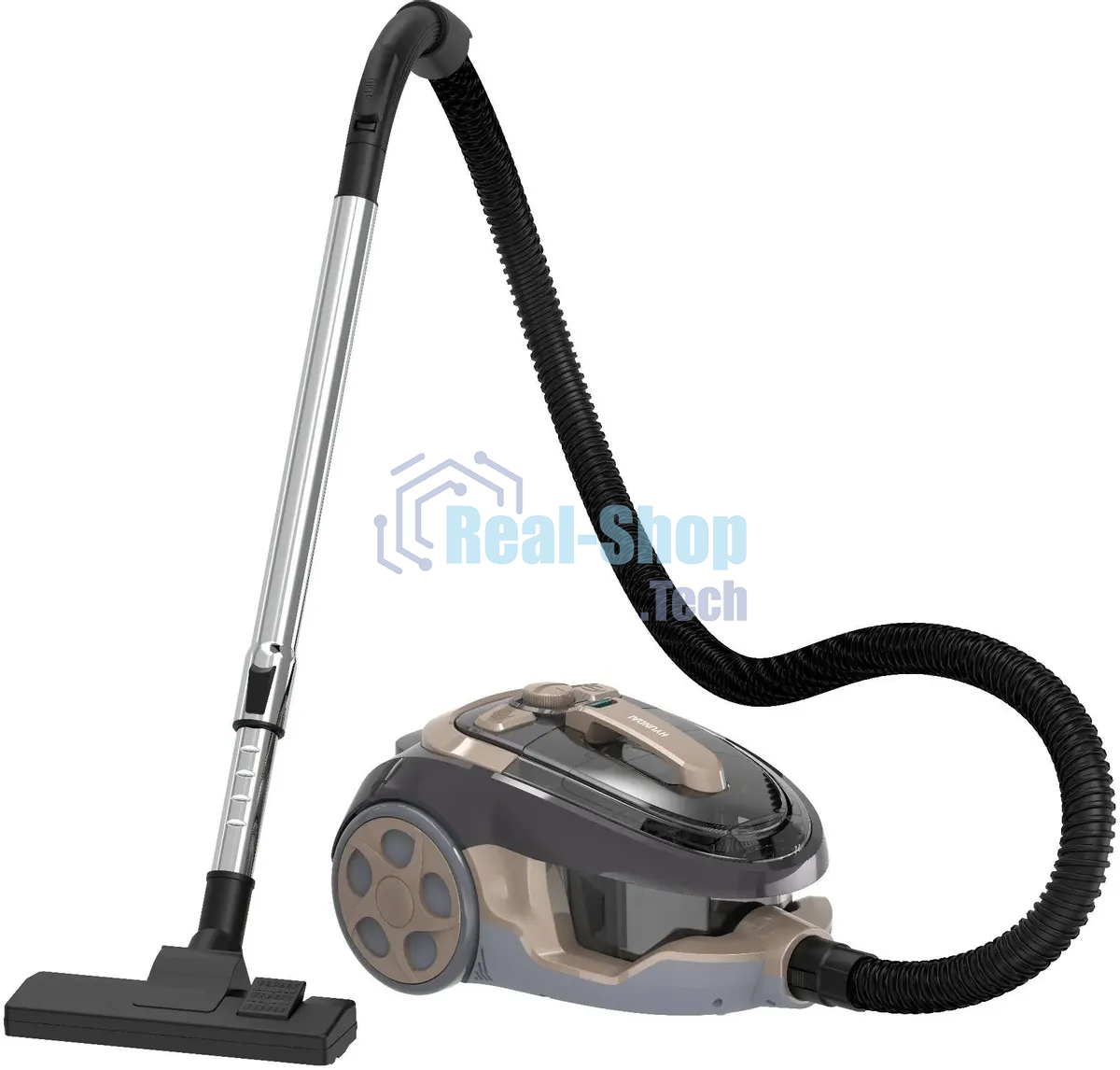 Пылесос Hyundai HYV-C3550 золотистый/темно-коричневый, 380/2220 Вт, уборка сухая, пылесборник контейнер 2,5 л