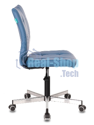 Кресло Бюрократ CH-330M/OR-03 синий, экокожа, 120 кг, механизм качания, без подлокотников