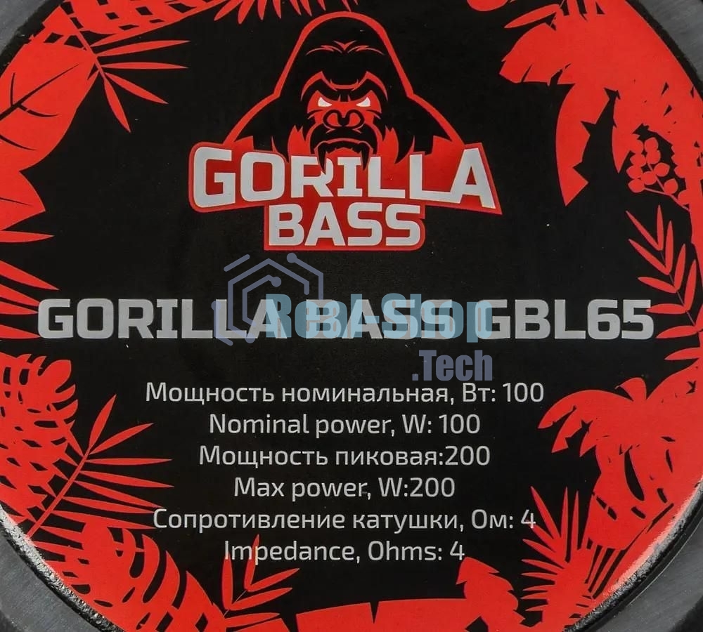 Колонки автомобильные Kicx Gorilla Bass GBL65 200Вт 90дБ 4Ом 16см (6.5дюйм) (ком.:2кол.) широкополосные однополосные